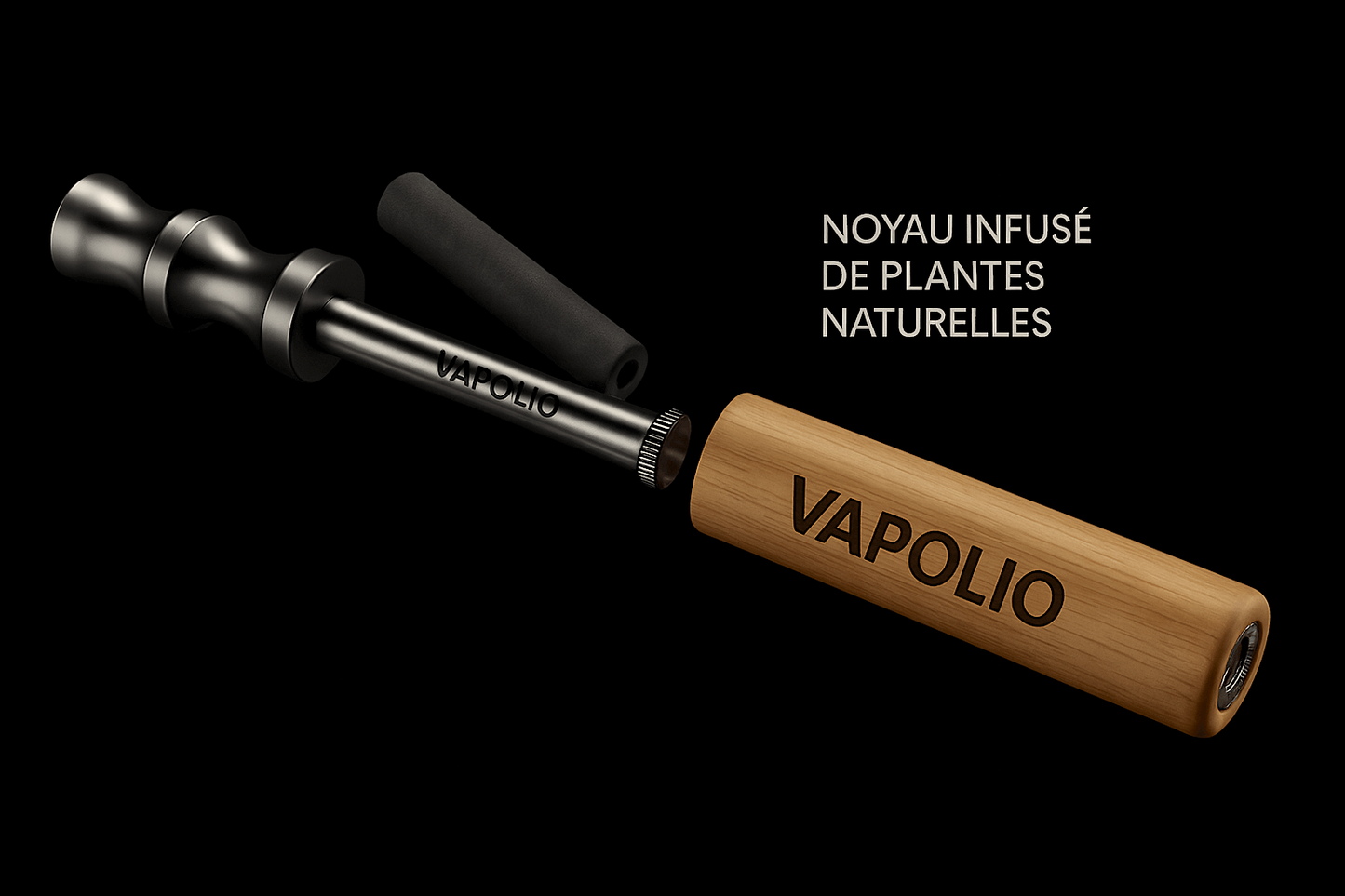 Inhalateur VAPOLIO™ Premium Bois & Inox - Édition Luxe
